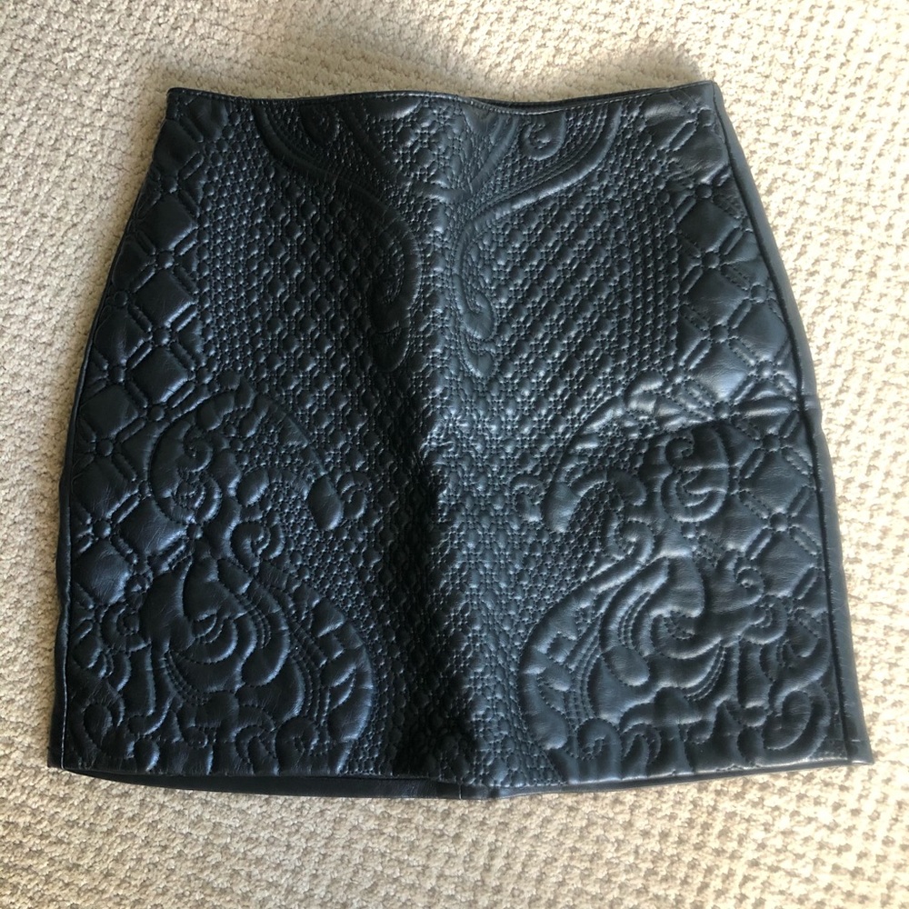 H&M quilted leather skirt